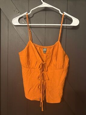 wild fable Orange Tie-Front Spaghetti Strap Cami